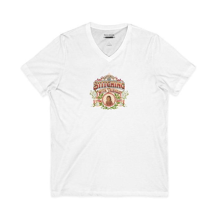 Stitching with Friends V-Neck Tee