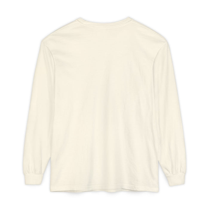 Cross Stitch Long Sleeve T-Shirt Garment Dyed Cotton