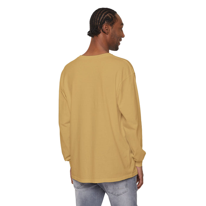 Cross Stitch Long Sleeve T-Shirt Garment Dyed Cotton