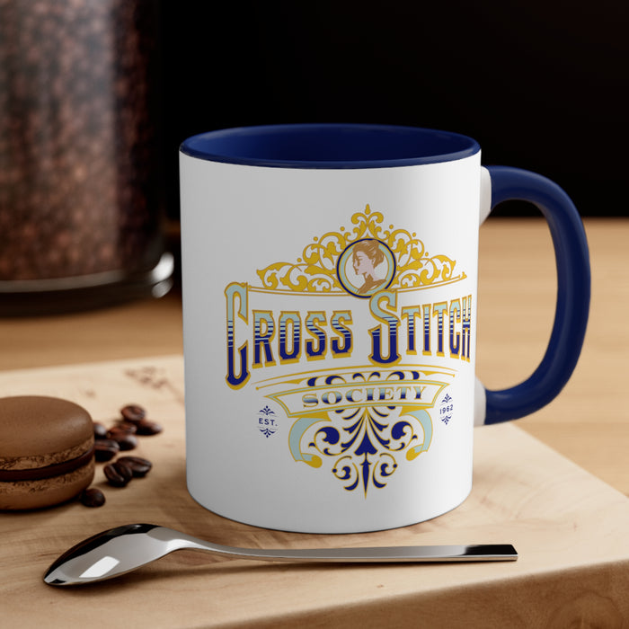 Cross Stitch Society Mug - Navy 11oz
