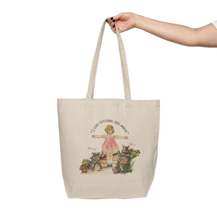 I Love Stitching Canvas Tote