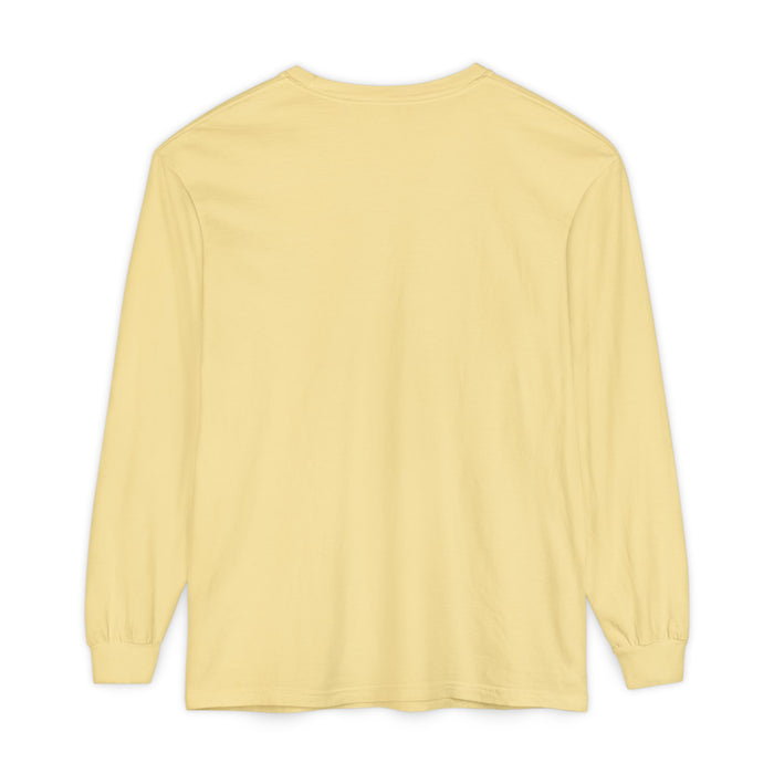Cross Stitch Long Sleeve T-Shirt Garment Dyed Cotton