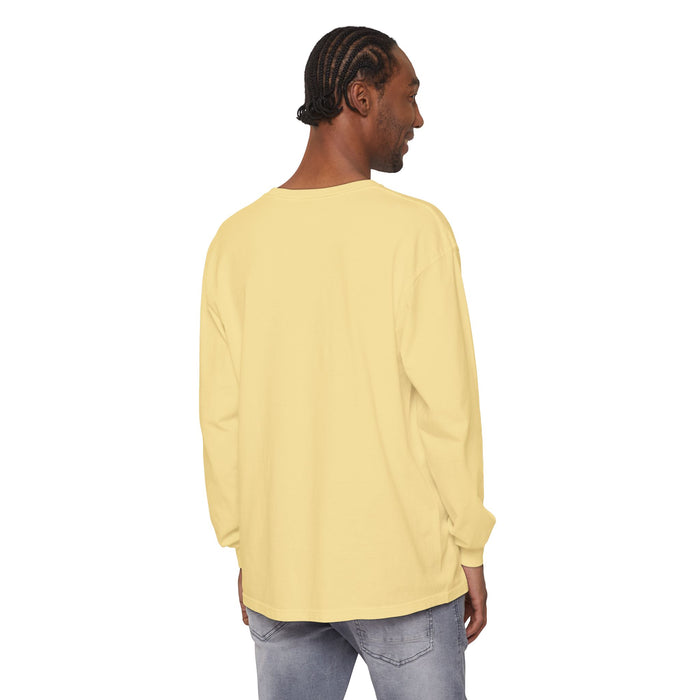 Cross Stitch Long Sleeve T-Shirt Garment Dyed Cotton
