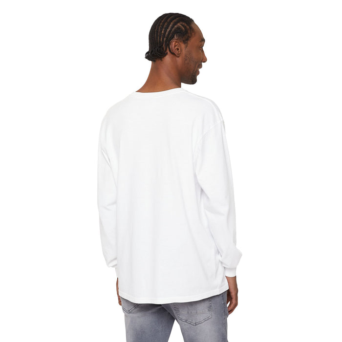 Cross Stitch Long Sleeve T-Shirt Garment Dyed Cotton
