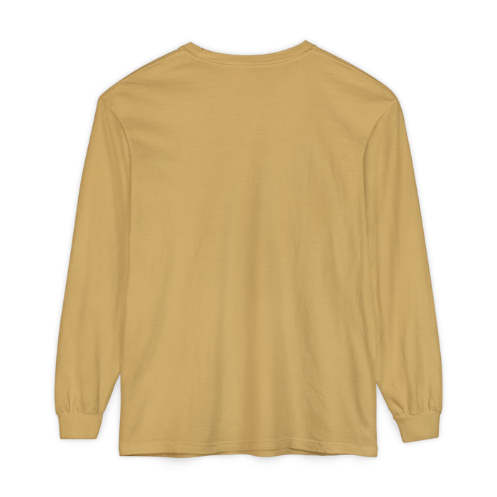 Cross Stitch Long Sleeve T-Shirt Garment Dyed Cotton