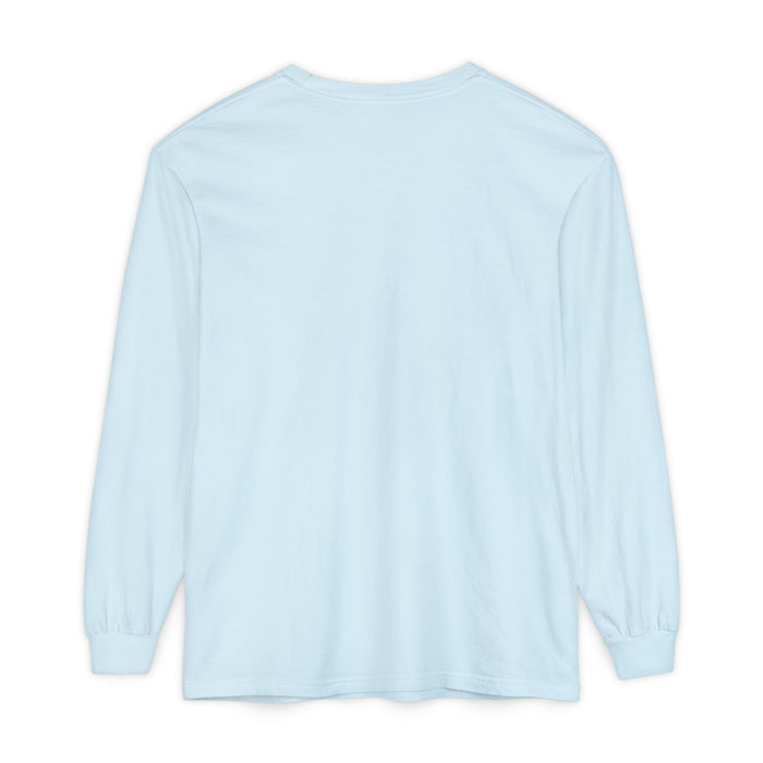 Cross Stitch Long Sleeve T-Shirt Garment Dyed Cotton