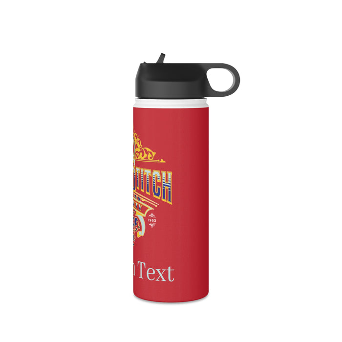 Custom Text Water Bottle -  Red