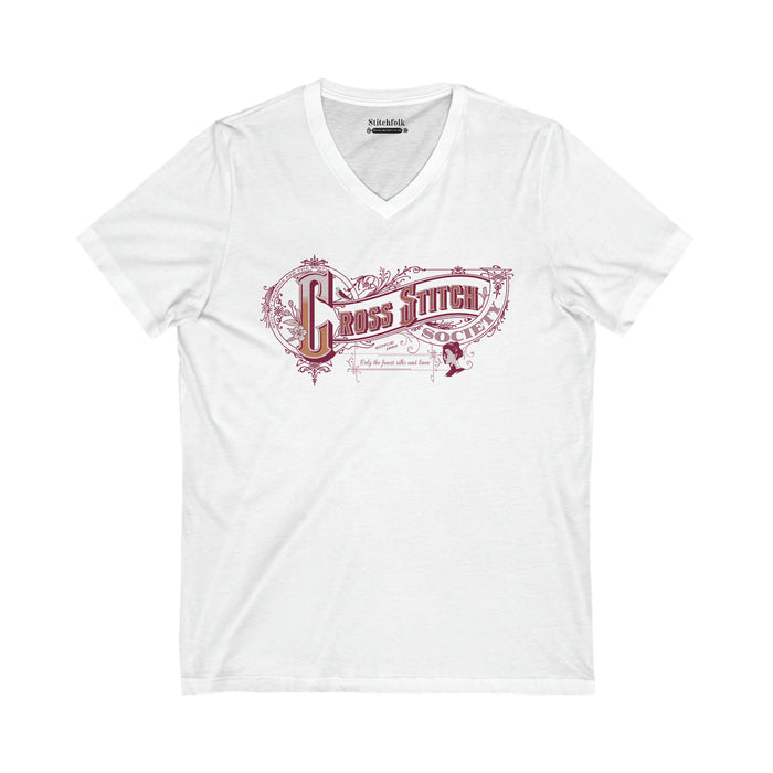 Cross Stitch Society V-Neck T-Shirt