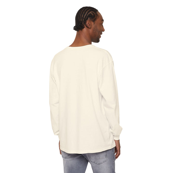 Cross Stitch Long Sleeve T-Shirt Garment Dyed Cotton