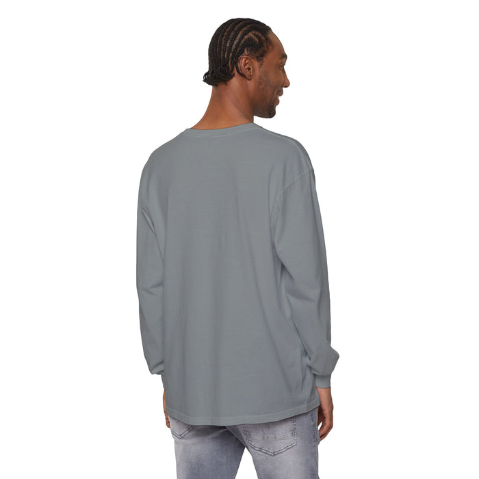 Cross Stitch Long Sleeve T-Shirt Garment Dyed Cotton
