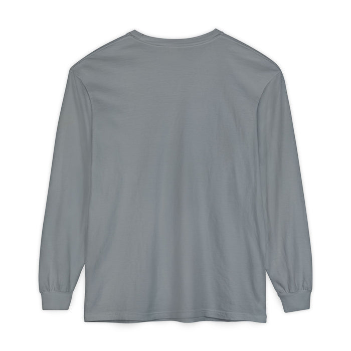 Cross Stitch Long Sleeve T-Shirt Garment Dyed Cotton