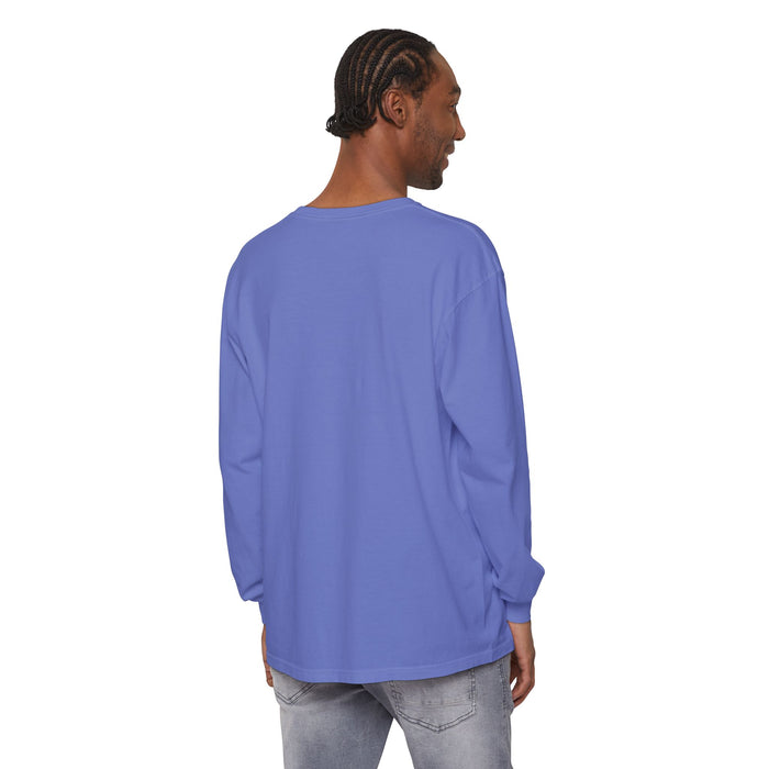Cross Stitch Long Sleeve T-Shirt Garment Dyed Cotton