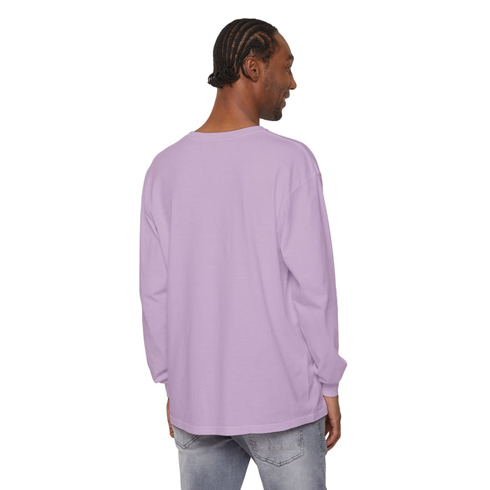 Cross Stitch Long Sleeve T-Shirt Garment Dyed Cotton