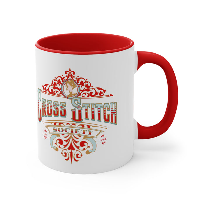 Cross Stitch Society Mug - Red 11oz