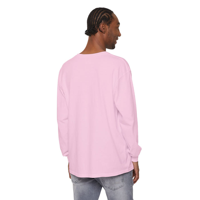 Cross Stitch Long Sleeve T-Shirt Garment Dyed Cotton