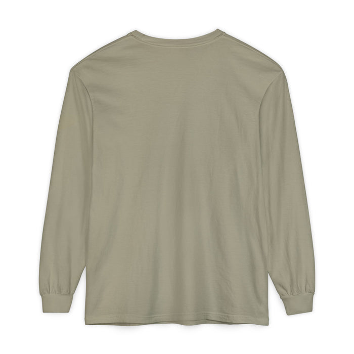 Cross Stitch Long Sleeve T-Shirt Garment Dyed Cotton