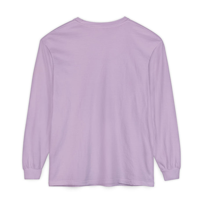 Cross Stitch Long Sleeve T-Shirt Garment Dyed Cotton