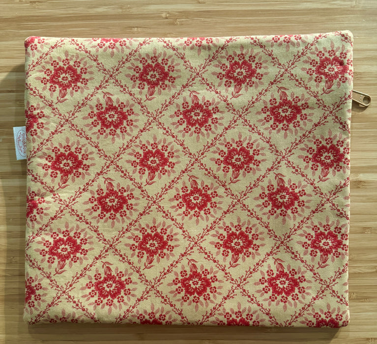 Fun Size Project Bag Red and Tan Floral